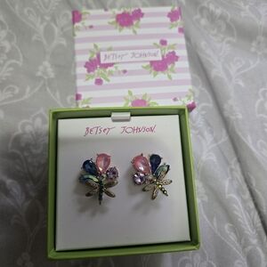 Betsey Johnson Multicolor Dragonfly Earrings
